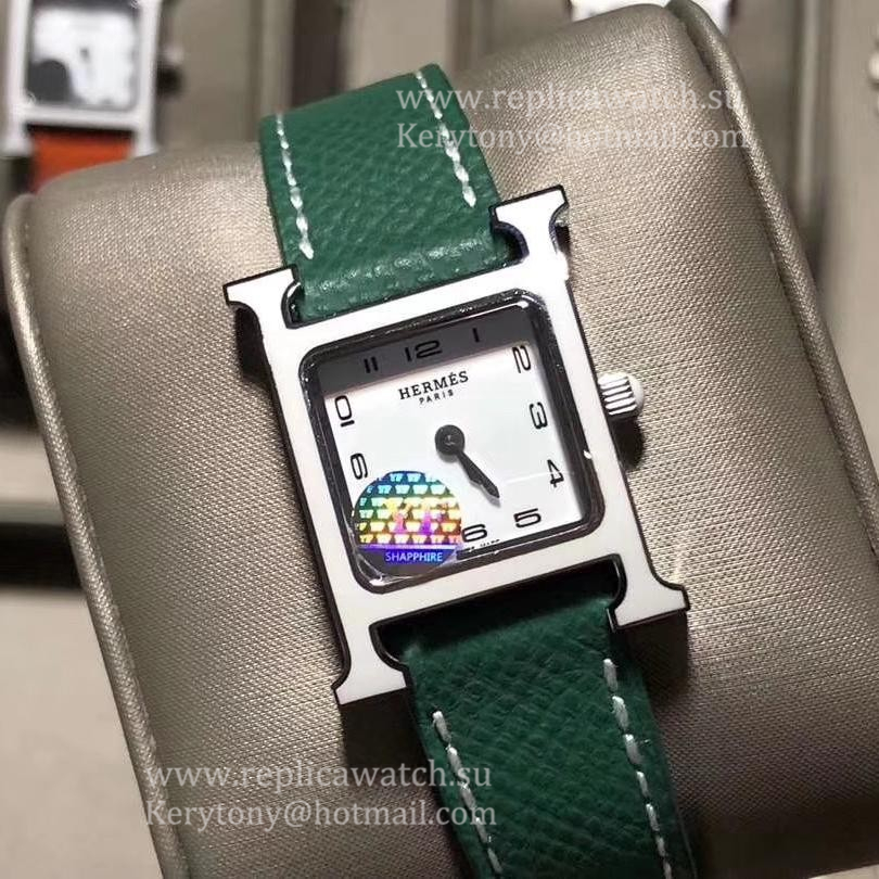 NEW Replica H**me5 Heure H 21mm 2019 Ladies YF SS White Dial Quartz (Box included)