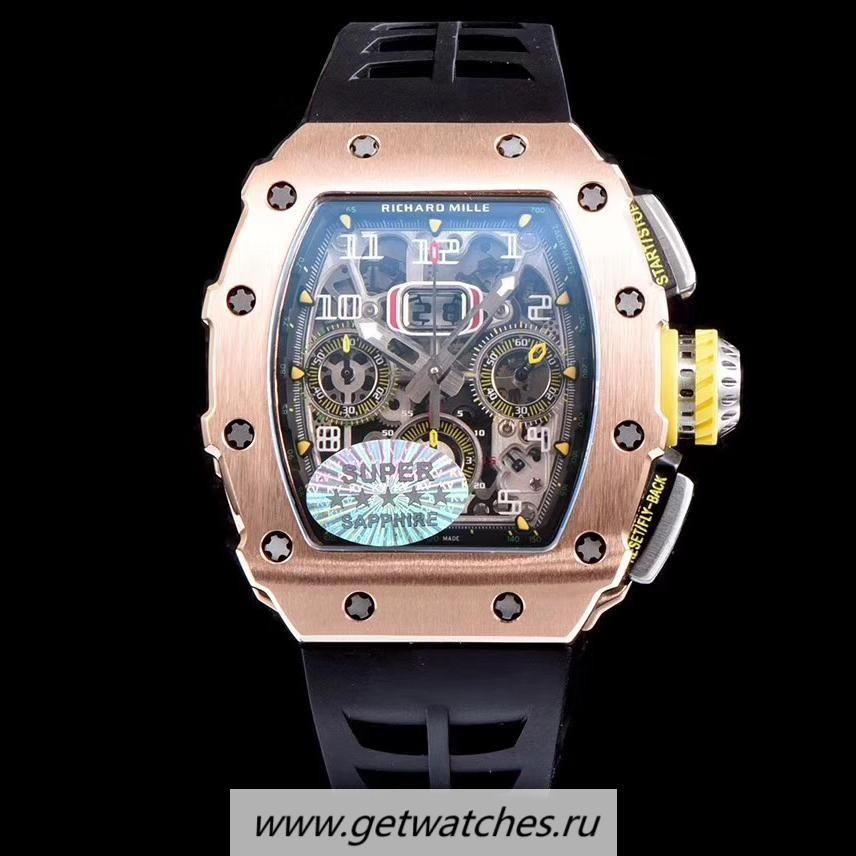 Shop Richard Mille RM011-03 KVF Rose Gold & Titanium Black Dial 7750