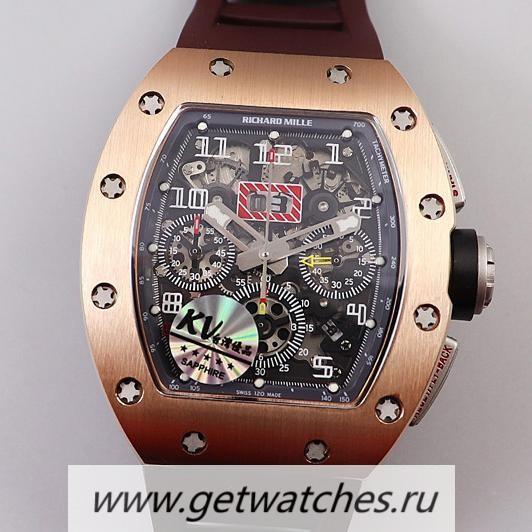 Best Price Richard Mille RM011 Chrono KVF Rose Gold Black Dial 7750 V3
