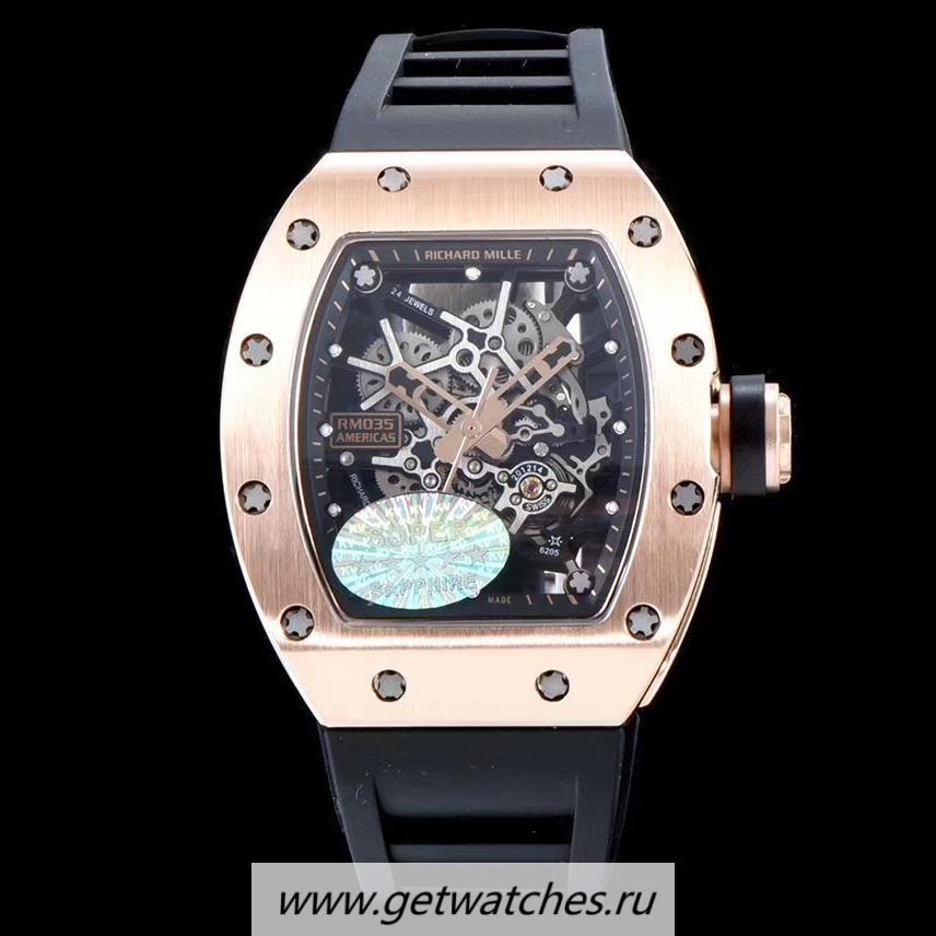 Copy Richard Mille RM35 Americas KVF V2 Rose Gold Black Dial M8215
