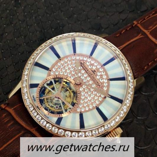 Copy Jaeger-LeCoultre Rendez Vous Tourbillon Rose Gold & D1am0nds D1am0nds & Pearl Dial Tourbillon