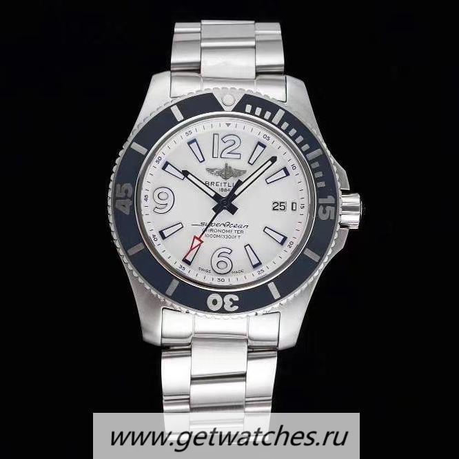 Shop Breitling S*perocean Automatic 44 TF SS White Dial 2824